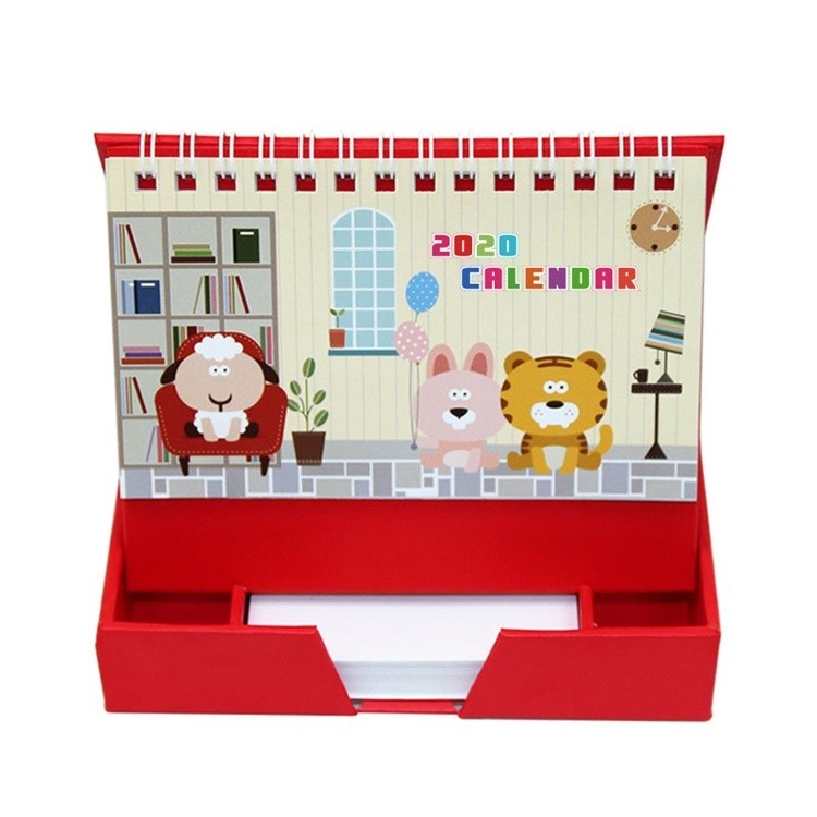 A4 A5 farbig bedruckbarer Tischkalender, doppelseitig mit 250 g weißem Karton