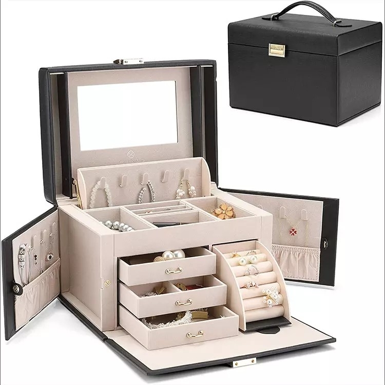 Vollfarbig bedruckte Boxen aus Kunstleder, individuell für Frauen, Mädchen, Schmuck