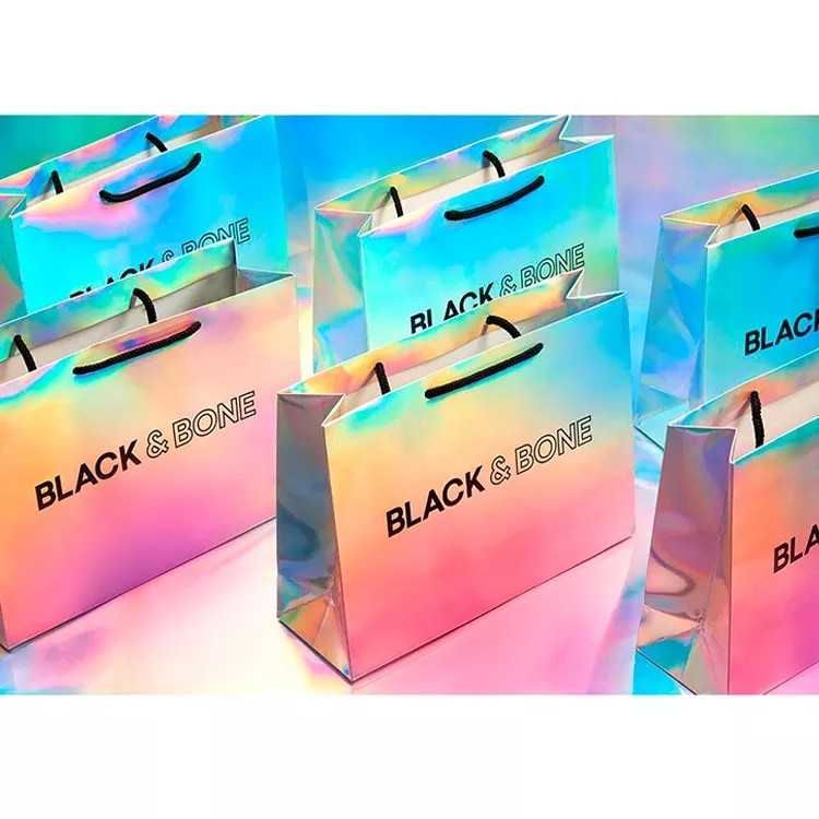Silberne Folien-Kleidungs-Fördermaschinen-Taschen funkeln ganz eigenhändig geschriebe Cmyk-Farbe